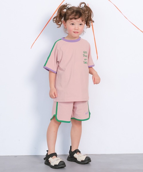 MARKEY'S（マーキーズ）の「【消臭加工/吸水速乾/UVカット】サイドラインショートパンツ/セットアップ可（その他パンツ・キッズ・イエロー/グリーン/ピンク・80/90/95/100/110/120/130/140/150）」の8枚目の写真