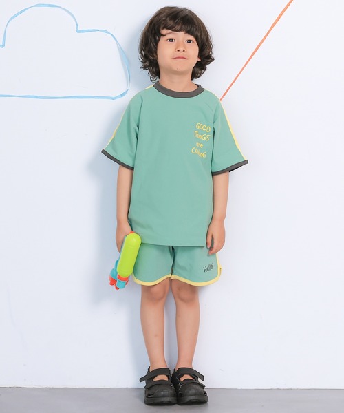 MARKEY'S（マーキーズ）の「【消臭加工/吸水速乾/UVカット】サイドラインショートパンツ/セットアップ可（その他パンツ・キッズ・イエロー/グリーン/ピンク・80/90/95/100/110/120/130/140/150）」の6枚目の写真