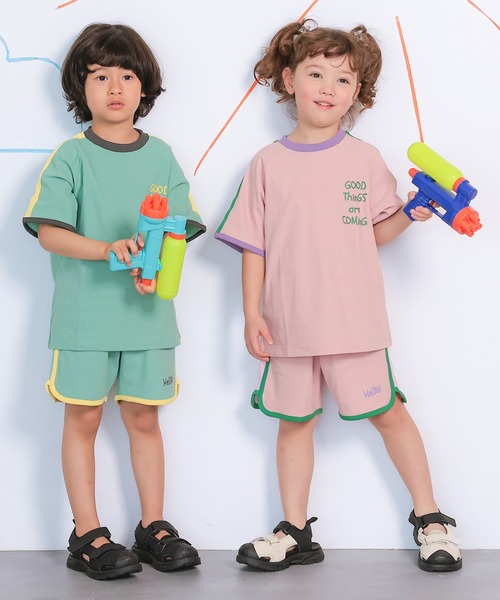 MARKEY'S（マーキーズ）の「【消臭加工/吸水速乾/UVカット】サイドラインショートパンツ/セットアップ可（その他パンツ・キッズ・イエロー/グリーン/ピンク・80/90/95/100/110/120/130/140/150）」の16枚目の写真
