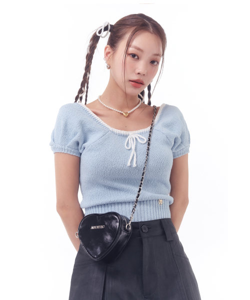 ANOETIC（アノエティック）の「HEART CHAIN MINI BAG_BLACK（メッセンジャーバッグ・レディース・ブラック・FREE）」の2枚目の写真