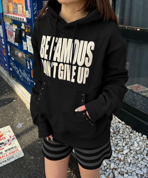 sedacle girl（セダクルガール）の「ラインストーンプリントパーカー（パーカー・レディース・ブラック/ベビーピンク/グレー・FREE）」の4枚目の写真