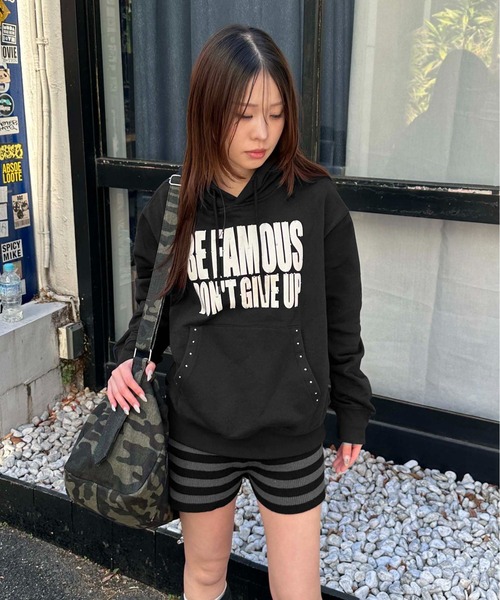 sedacle girl（セダクルガール）の「ラインストーンプリントパーカー（パーカー・レディース・ブラック/ベビーピンク/グレー・FREE）」の7枚目の写真