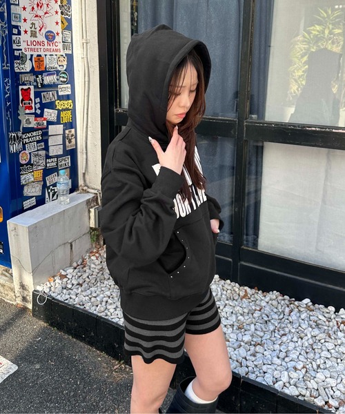 sedacle girl（セダクルガール）の「ラインストーンプリントパーカー（パーカー・レディース・ブラック/ベビーピンク/グレー・FREE）」の10枚目の写真