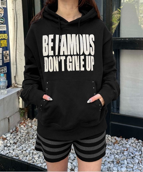 sedacle girl（セダクルガール）の「ラインストーンプリントパーカー（パーカー・レディース・ブラック/ベビーピンク/グレー・FREE）」の5枚目の写真