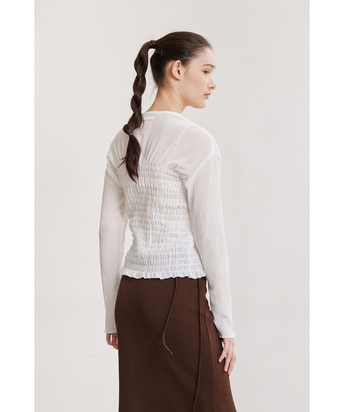 AFTERHOURS（アフターアワーズ）の「SMOCKING HOOK BLOUSE (WHITE)（シャツ/ブラウス・レディース・その他・FREE）」の5枚目の写真