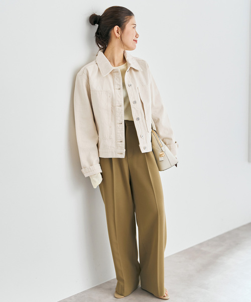 Spick & Span(スピックアンドスパン)の「5 1/2 M-35 JACKET(デニムジャケット・レディース・アイボリー/ベージュ・FREE)」の3枚目の写真