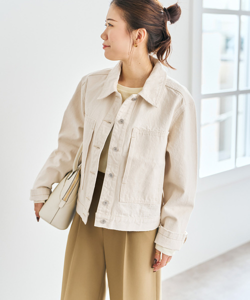 Spick & Span(スピックアンドスパン)の「5 1/2 M-35 JACKET(デニムジャケット・レディース・アイボリー/ベージュ・FREE)」の5枚目の写真