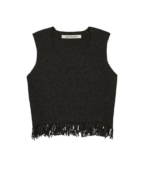 LARTIGENT(ラーティゼン)の「L3 FRINGE KNIT BUSTIER(BLACK)(ベスト・レディース・その他・FREE)」の5枚目の写真
