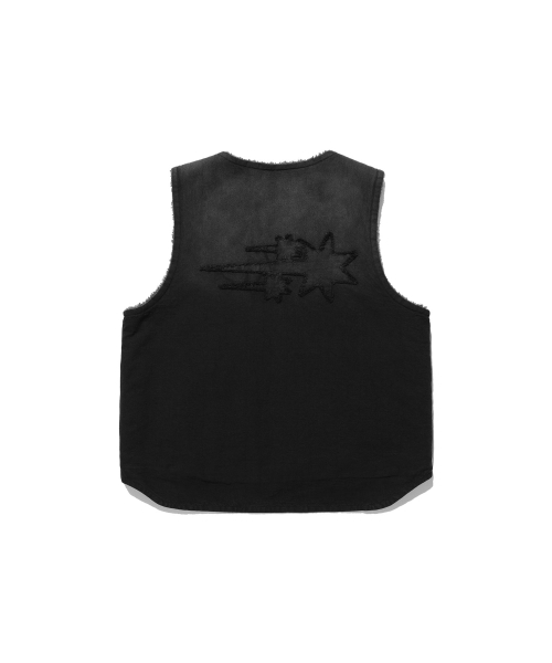 NICE GHOST CLUB(ナイスゴーストクラブ)の「COTTON WASHED VEST_BLACK(NG2DFUB990A)(ベスト・レディース・ブラック・M/S/L)」の2枚目の写真