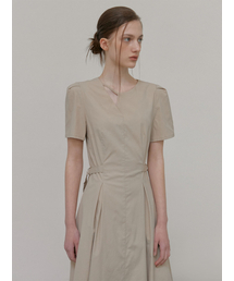 Neck Strap Belt Dress, Beige