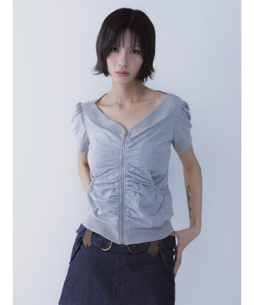 SETSETSET（セットセットセット）の「ORBIT ZIP TOP GREY（カーディガン/ボレロ・レディース・その他・ONE SIZE）」の7枚目の写真