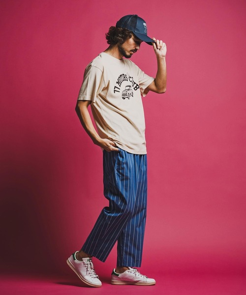 seventy seven(セブンティセブン)の「mt10169-middle onz pigment S-S t-shirt(77motors) Tシャツ(7726S090)(Tシャツ/カットソー・メンズ・ブルー/ブラック/ナチュラル・M/S/XL/L)」の4枚目の写真