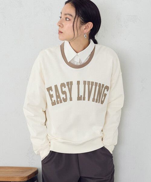 COMME CA ISM（コムサイズム）の「ロゴ裏毛トレーナー（スウェット・レディース・オフホワイト/グレー・SMALL/X-LARGE/LARGE/MEDIUM）」の5枚目の写真