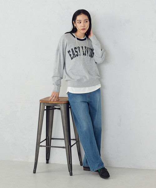 COMME CA ISM（コムサイズム）の「ロゴ裏毛トレーナー（スウェット・レディース・オフホワイト/グレー・SMALL/X-LARGE/LARGE/MEDIUM）」の8枚目の写真