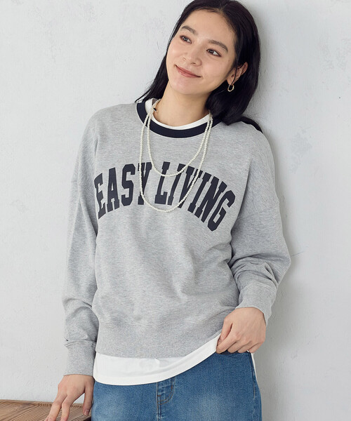 COMME CA ISM（コムサイズム）の「ロゴ裏毛トレーナー（スウェット・レディース・オフホワイト/グレー・SMALL/X-LARGE/LARGE/MEDIUM）」の10枚目の写真