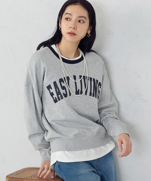 COMME CA ISM（コムサイズム）の「ロゴ裏毛トレーナー（スウェット・レディース・オフホワイト/グレー・SMALL/X-LARGE/LARGE/MEDIUM）」の12枚目の写真