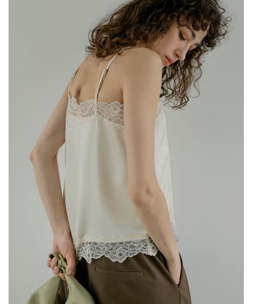 Re:EDIT（リエディ）の「[2026S/S COLLECTION]サテンレースキャミソール（キャミソール・レディース・ブラック/アイボリー・MEDIUM/LARGE）」の8枚目の写真