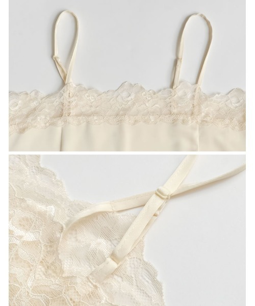 Re:EDIT（リエディ）の「[2026S/S COLLECTION]サテンレースキャミソール（キャミソール・レディース・ブラック/アイボリー・MEDIUM/LARGE）」の13枚目の写真