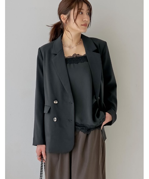 Re:EDIT（リエディ）の「[2026S/S COLLECTION]サテンレースキャミソール（キャミソール・レディース・ブラック/アイボリー・MEDIUM/LARGE）」の22枚目の写真