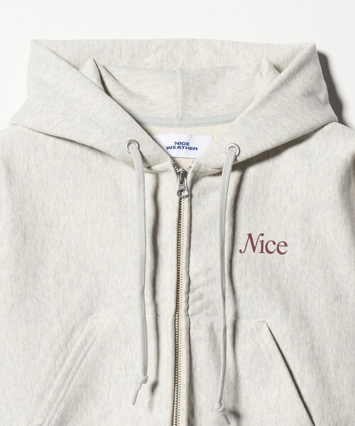 NICE WEATHER（ナイスウェザー）の「＜NICE WEATHER＞ウィメンズ ジップクロップドパーカ 2（スウェット・レディース・ライトピンク/ネイビー/ライトグレー・FREE）」の13枚目の写真