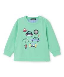乗り物アップリケ長袖Tシャツ