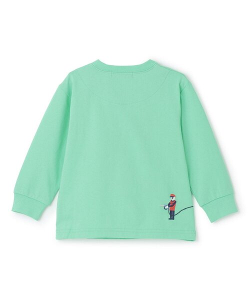 kladskap（クレードスコープ）の「乗り物アップリケ長袖Tシャツ（Tシャツ/カットソー・キッズ・クリーム/エメラルド・80ｃｍ/90cm/100cm/110cm/120cm/130cm）」の3枚目の写真