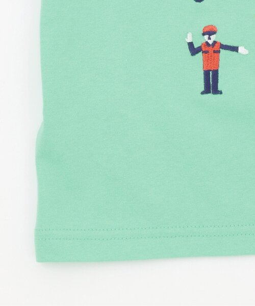kladskap（クレードスコープ）の「乗り物アップリケ長袖Tシャツ（Tシャツ/カットソー・キッズ・クリーム/エメラルド・80ｃｍ/90cm/100cm/110cm/120cm/130cm）」の7枚目の写真