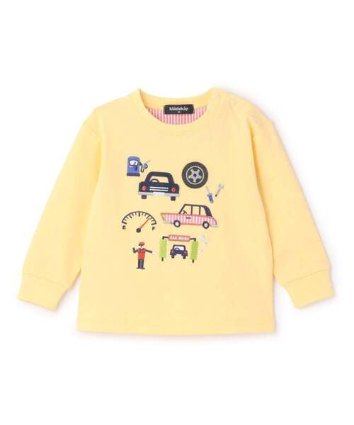 kladskap（クレードスコープ）の「乗り物アップリケ長袖Tシャツ（Tシャツ/カットソー・キッズ・エメラルド/クリーム・100cm/90cm/80ｃｍ/130cm/120cm/110cm）」の14枚目の写真