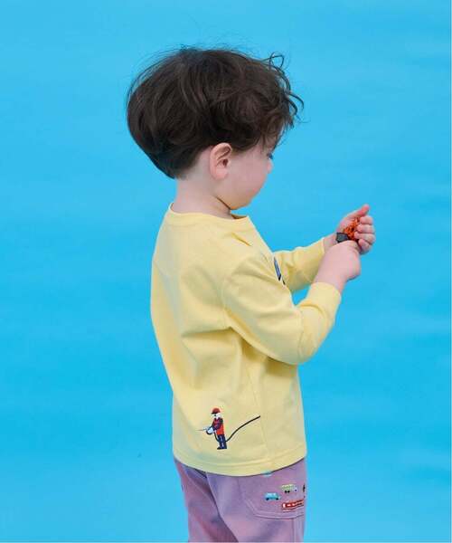 kladskap（クレードスコープ）の「乗り物アップリケ長袖Tシャツ（Tシャツ/カットソー・キッズ・エメラルド/クリーム・100cm/90cm/80ｃｍ/130cm/120cm/110cm）」の15枚目の写真