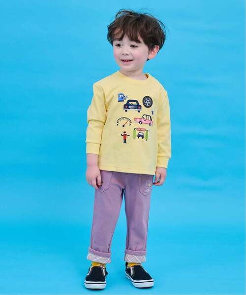 kladskap（クレードスコープ）の「乗り物アップリケ長袖Tシャツ（Tシャツ/カットソー・キッズ・エメラルド/クリーム・100cm/90cm/80ｃｍ/130cm/120cm/110cm）」の17枚目の写真