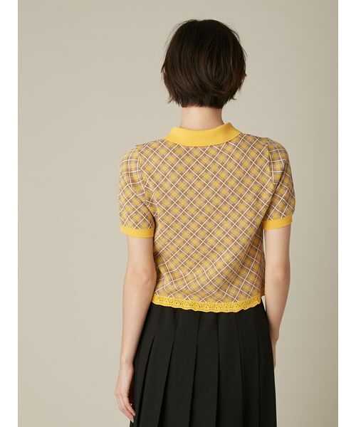 FURFUR(ファーファー)の「チェックジャガードニットポロ(ニット/セーター・レディース・グレー/ブルー/イエロー・F)」の10枚目の写真