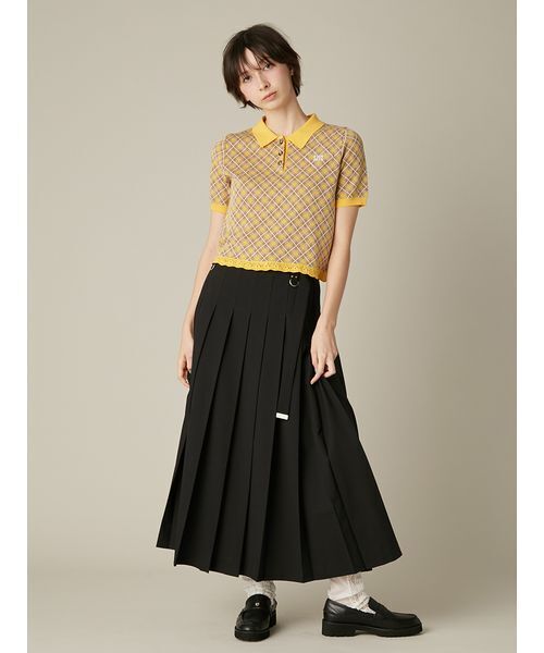 FURFUR(ファーファー)の「チェックジャガードニットポロ(ニット/セーター・レディース・グレー/ブルー/イエロー・F)」の13枚目の写真