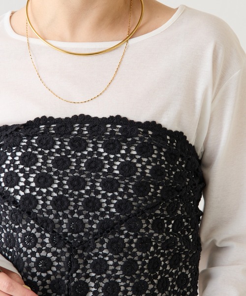 COLLAGE GALLARDAGALANTE（コラージュガリャルダガランテ）の「PAPILLONNER/マルチウェイレースバブーシュカ（バンダナ/スカーフ・レディース・オフホワイト/ブラック・FREE）」の10枚目の写真