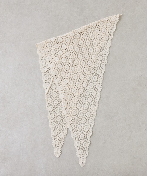 COLLAGE GALLARDAGALANTE（コラージュガリャルダガランテ）の「PAPILLONNER/マルチウェイレースバブーシュカ（バンダナ/スカーフ・レディース・オフホワイト/ブラック・FREE）」の14枚目の写真