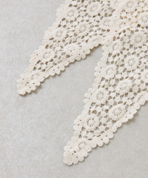 COLLAGE GALLARDAGALANTE（コラージュガリャルダガランテ）の「PAPILLONNER/マルチウェイレースバブーシュカ（バンダナ/スカーフ・レディース・オフホワイト/ブラック・FREE）」の13枚目の写真