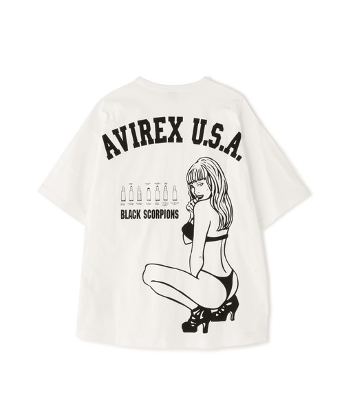AVIREX（アヴィレックス）の「《WEB&DEPOT限定》BLACK SCORPIONS T-SHIRT（Tシャツ/カットソー・レディース・ブラック/サックスブルー/ホワイト/レモンイエロー・F）」の2枚目の写真