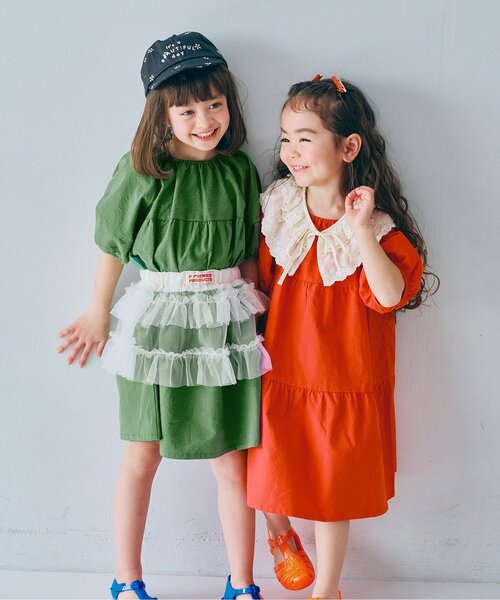 p.premier（ピードットプルミエ）の「イロチ買いしたいパフスリーブワンピース（ワンピース・キッズ・レッド/ピンク/グリーン/ドット/ラベンダー/アイボリー/ブラック・140/130/120/110/100/90/80）」の16枚目の写真