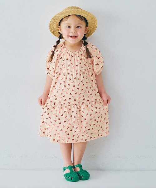 p.premier（ピードットプルミエ）の「イロチ買いしたいパフスリーブワンピース（ワンピース・キッズ・レッド/ピンク/グリーン/ドット/ラベンダー/アイボリー/ブラック・140/130/120/110/100/90/80）」の19枚目の写真