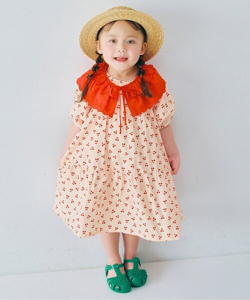 p.premier（ピードットプルミエ）の「イロチ買いしたいパフスリーブワンピース（ワンピース・キッズ・レッド/ピンク/グリーン/ドット/ラベンダー/アイボリー/ブラック・140/130/120/110/100/90/80）」の21枚目の写真