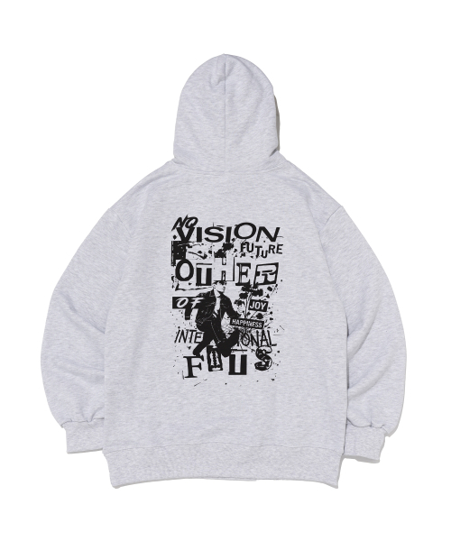 OTHERFITS（アザーフィッツ）の「[起毛/NO起毛] NO-VISION フードパーカー (ライトグレー)（パーカー・メンズ・その他・SMALL/MEDIUM/LARGE/X-LARGE/S-M/M-L/L-XL/XL-XXL）」の3枚目の写真