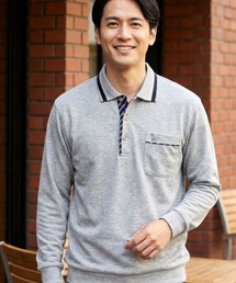 【TETE SELECTION】裏毛ポロトレーナースウェット 長袖 胸ポケット カジュアル