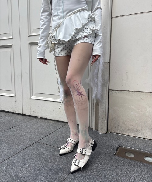 Never mind the XU(ネバーマインドザエックスユー)の「【Never mind the XU】star print skirt pants / 【ネバーマインド ザ エックスユー】スタープリントフリルスカートパンツ <着用動画あり>(その他パンツ・レディース・ピンク/ブラック/ホワイト・S)」の12枚目の写真