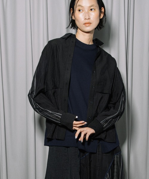 MARECHAL TERRE（マルシャルテル）の「コンビネーションレイヤードシャツ（シャツ/ブラウス・レディース・イエロー/ブラック/オフホワイト/ネイビー・MEDIUM）」の2枚目の写真