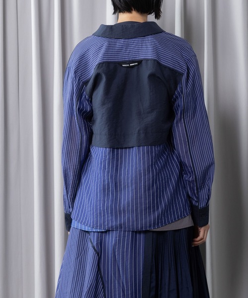 MARECHAL TERRE（マルシャルテル）の「コンビネーションレイヤードシャツ（シャツ/ブラウス・レディース・イエロー/ブラック/オフホワイト/ネイビー・MEDIUM）」の18枚目の写真