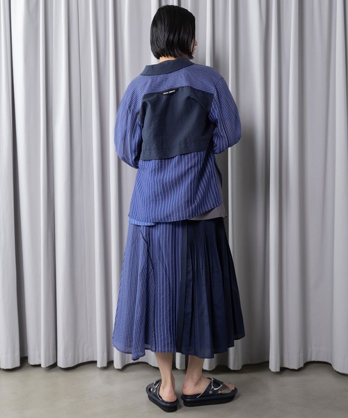 MARECHAL TERRE（マルシャルテル）の「コンビネーションレイヤードシャツ（シャツ/ブラウス・レディース・イエロー/ブラック/オフホワイト/ネイビー・MEDIUM）」の19枚目の写真