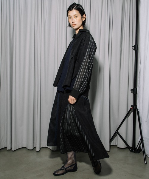 MARECHAL TERRE（マルシャルテル）の「コンビネーションレイヤードシャツ（シャツ/ブラウス・レディース・イエロー/ブラック/オフホワイト/ネイビー・MEDIUM）」の14枚目の写真