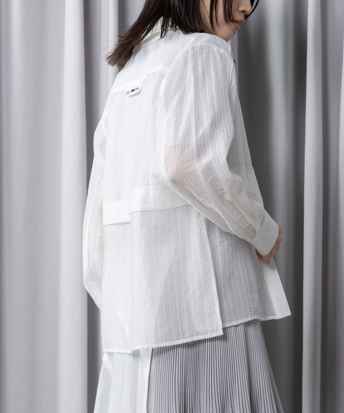 MARECHAL TERRE（マルシャルテル）の「コンビネーションレイヤードシャツ（シャツ/ブラウス・レディース・イエロー/ブラック/オフホワイト/ネイビー・MEDIUM）」の5枚目の写真