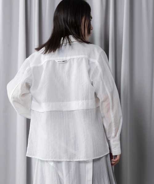 MARECHAL TERRE（マルシャルテル）の「コンビネーションレイヤードシャツ（シャツ/ブラウス・レディース・イエロー/ブラック/オフホワイト/ネイビー・MEDIUM）」の6枚目の写真