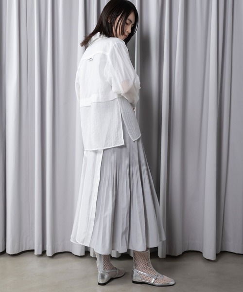 MARECHAL TERRE（マルシャルテル）の「コンビネーションレイヤードシャツ（シャツ/ブラウス・レディース・イエロー/ブラック/オフホワイト/ネイビー・MEDIUM）」の8枚目の写真