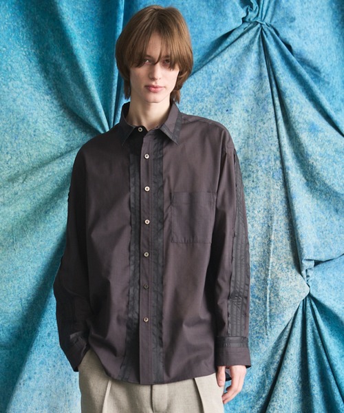 UNISEX》Inside-out Prime-Over Sheer Regular Collar Shirt